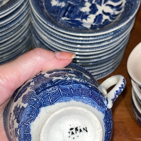 Vintage Blue Dish Set of 93 Pieces from Japan porcelain Tea-Dishes Sources Large - Picture 11 of 11